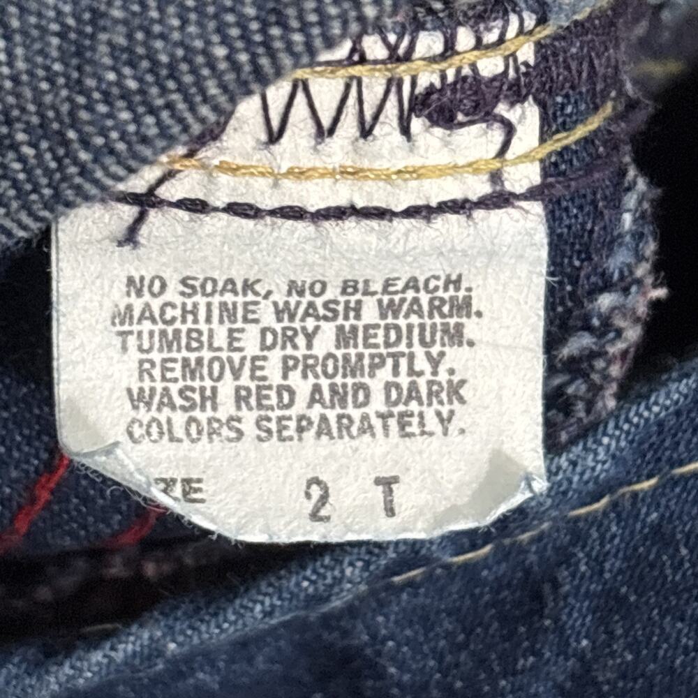 Vintage 2T Oshkosh Overalls Denim House Tree Print 80s 90s Paper Tag USA VGUC - Picture 8 of 9